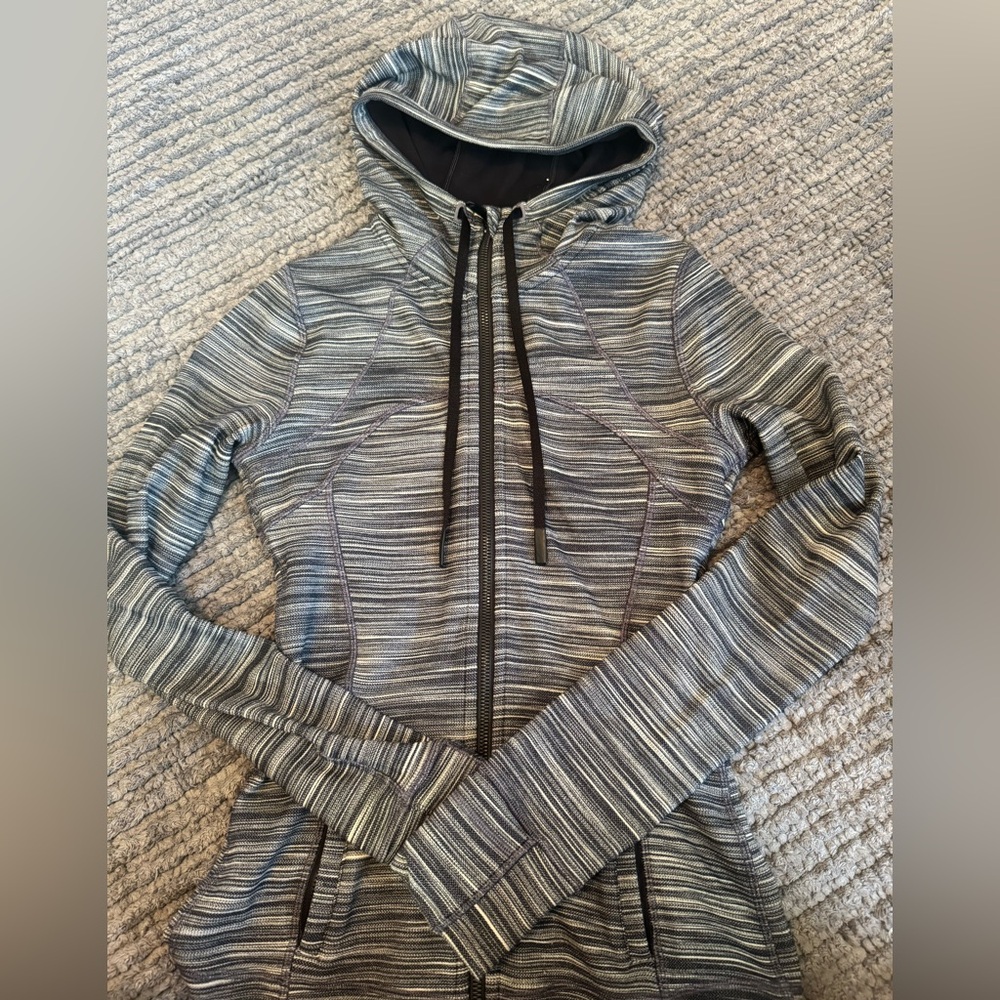 Striped Hooded Zip-Up Jacket
